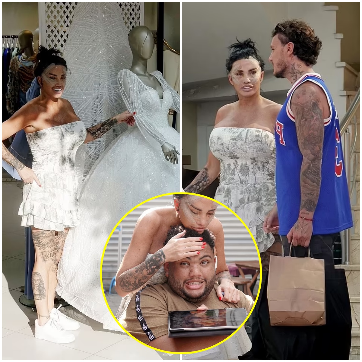 Fans have once AGAIN CONFIRMED that Katie Price is ENGAGED to boyfriend JJ Slater, as the couple were spotted looking at WEDDING DRESSES after she showed off a huge DIAMOND ring on her ring finger
