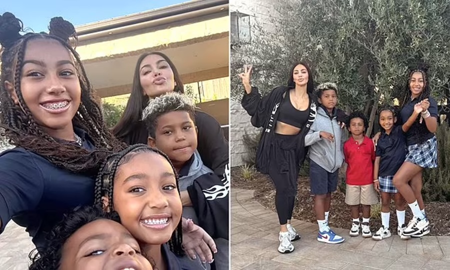 Kim Kardashian Shared a Rare Photo of All Her Children