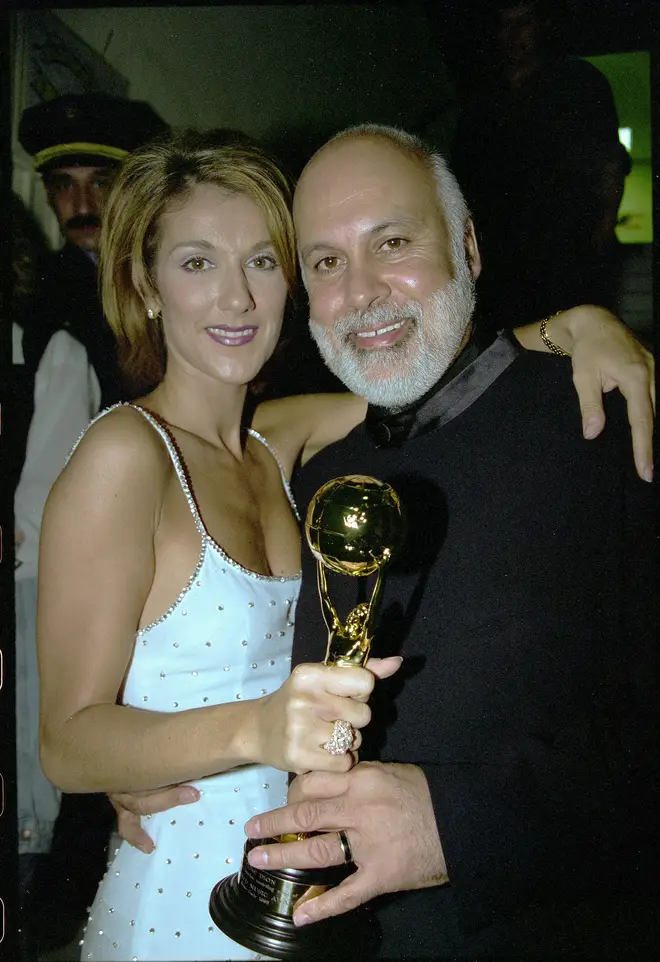 Celine Dion with her husband René Angélil at World Music Awards in 1996.