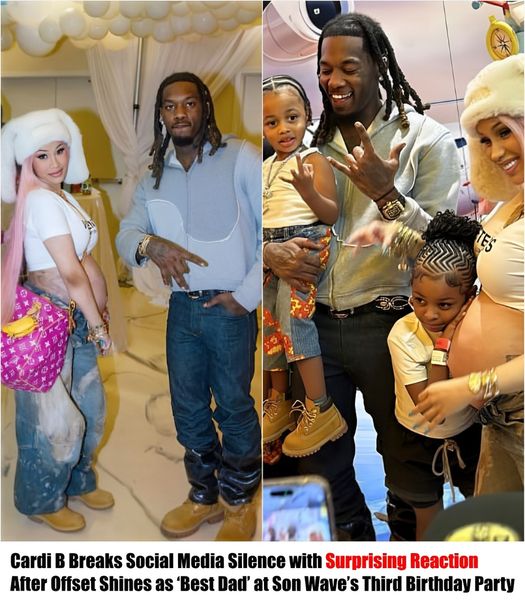 BREAKING: Cardi B Breaks Social Media Silence with Surprising Reaction After Offset Shines as “Best Dad” at Son Wave’s Third Birthday Party