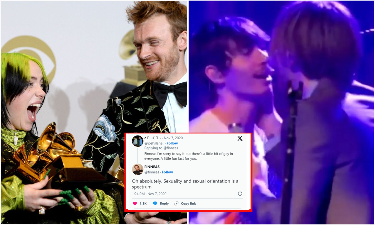 Billie Eilish’s brother Finneas kissed his male guitarist on stage… Oh, sure. Sexuality and sexual orientation are a spectrum. What’s the implication behind that?