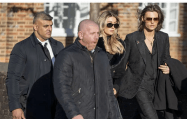 Liam Payne’s girlfriend Kate Cassidy finds comfort in Elizabeth Hurley’s son after breaking down emotionally at the late singer’s funeral.